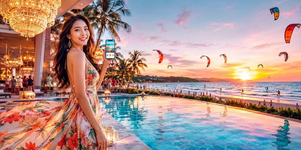 Lễ hội nhận thưởng hoàn tiền Cashback tại Mũi Né với phong cảnh biển